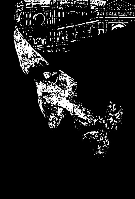 Detail of Dante's face in Dante sotto la città