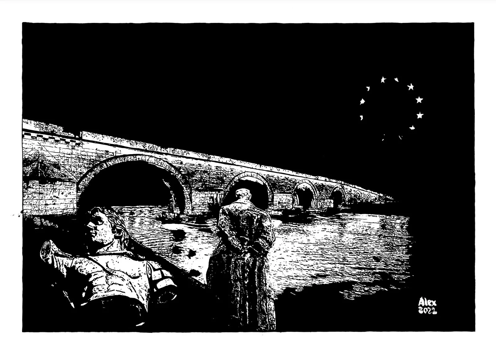 Finding New Gods, complete original drawing, 2022