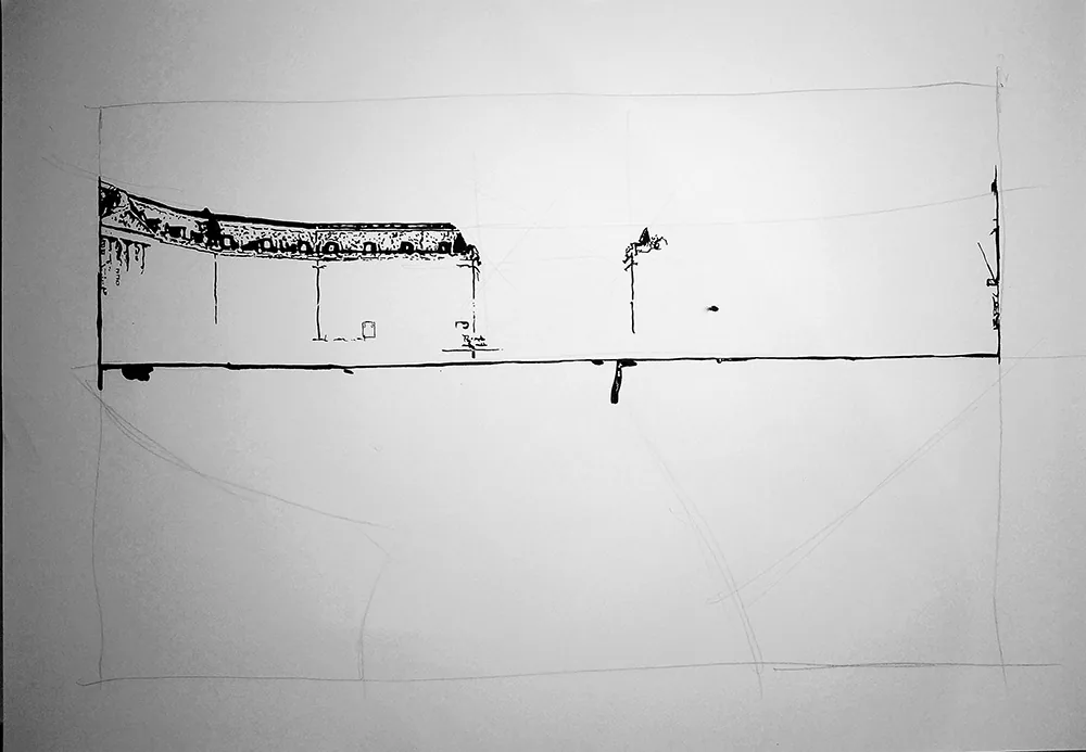 First ink lines in Miroir de sanglots