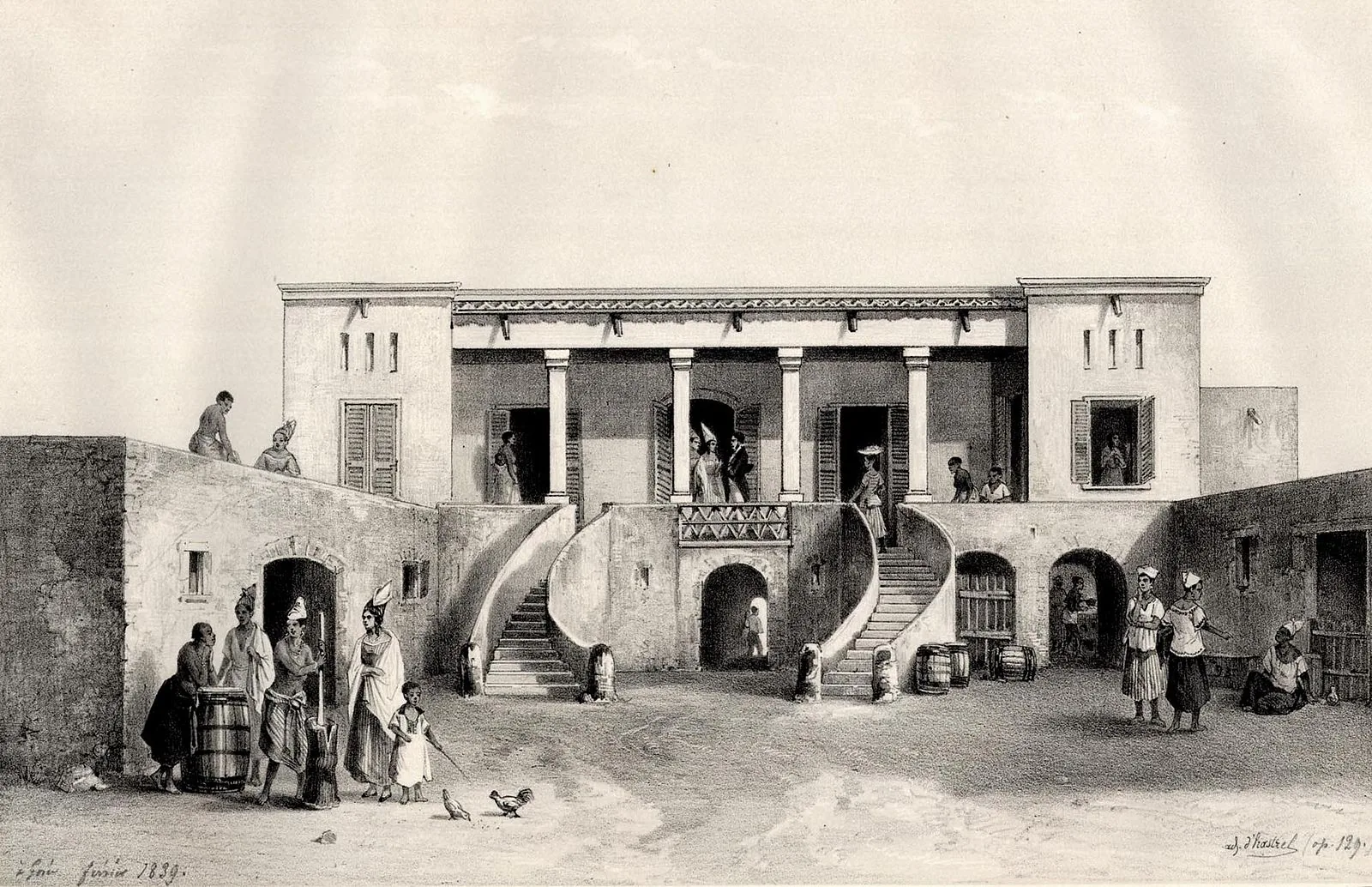 Historical image of a house on Gorée Island