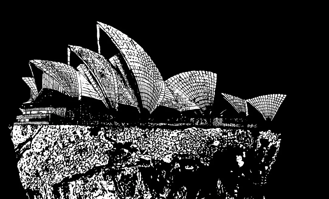 Sydney Opera House detail in No Voice