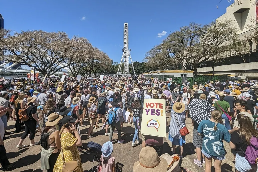 Supporters of the 2023 Voice referendum