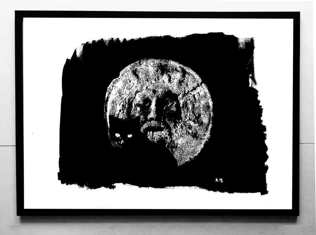 Superstition framed in exhibition