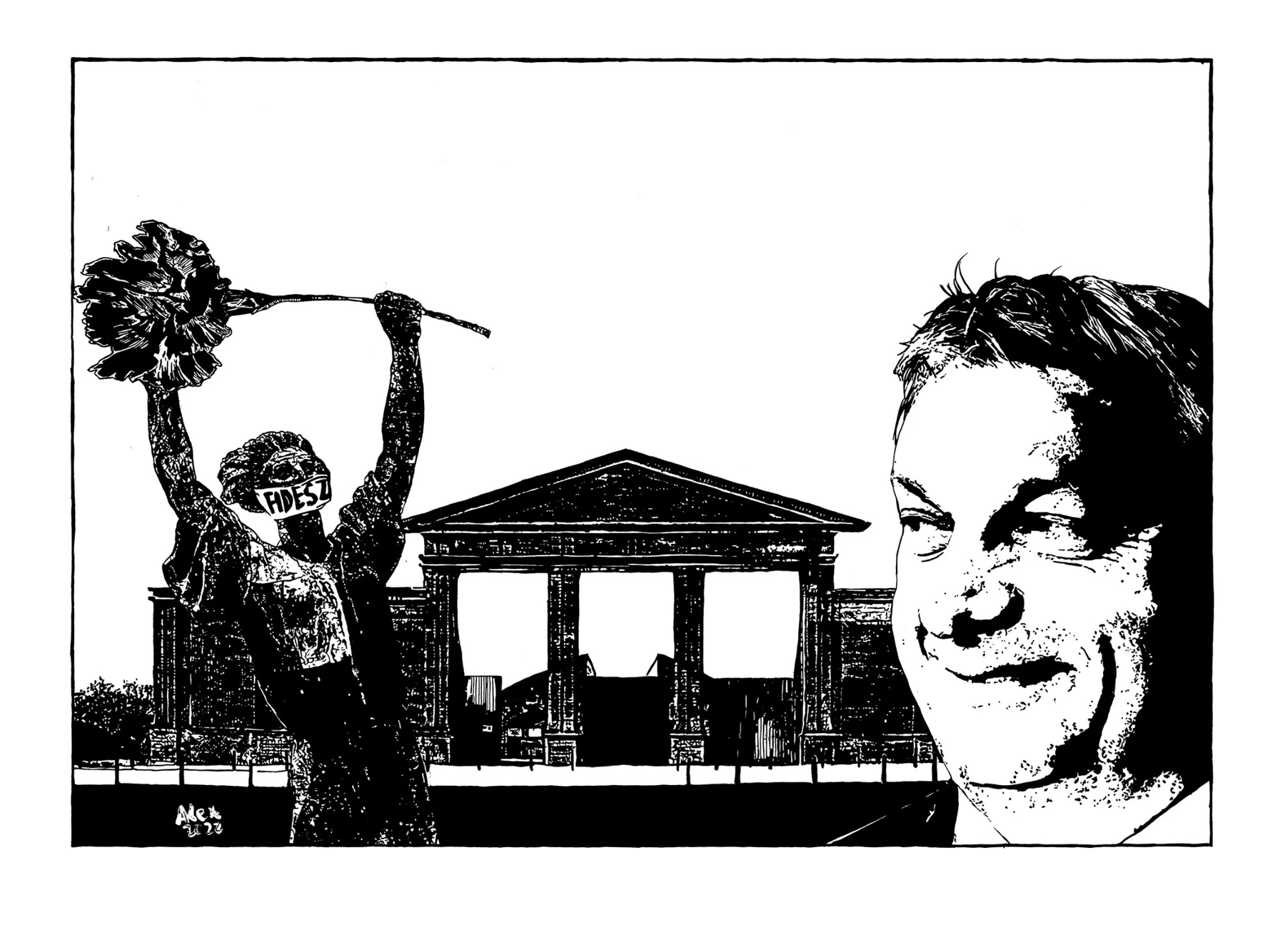 Where Liberty Goes to Die, original drawing, 2022